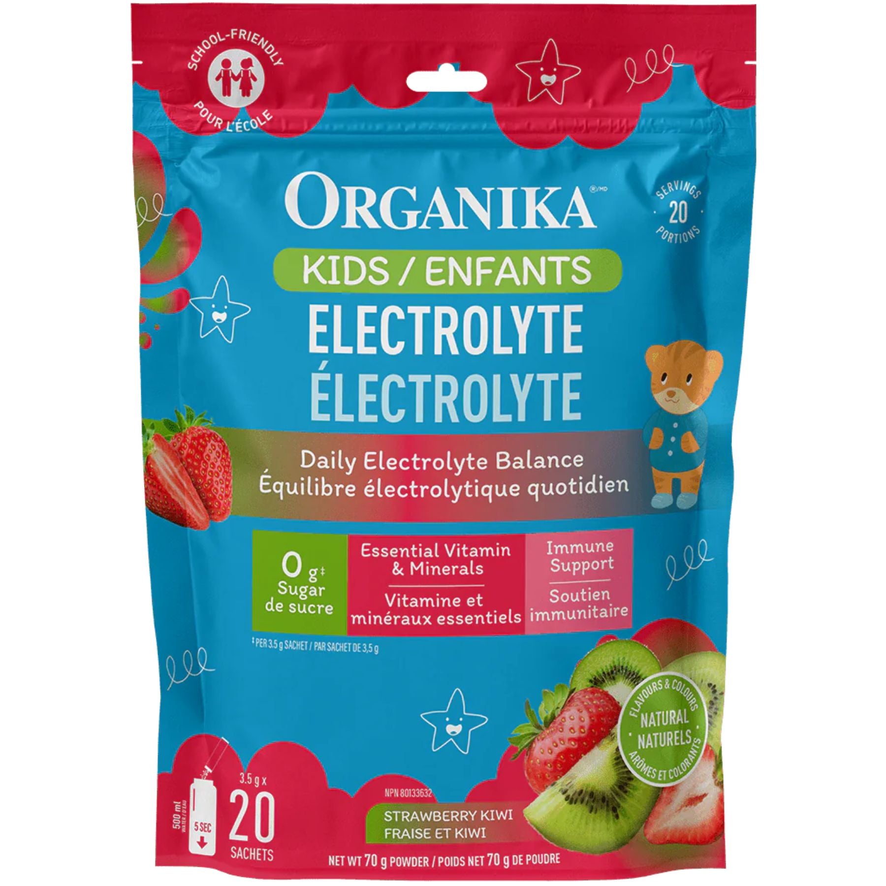 Organika Kids Electrolytes Sachets Strawberry Kiwi 3.5gx20 (Pouch)