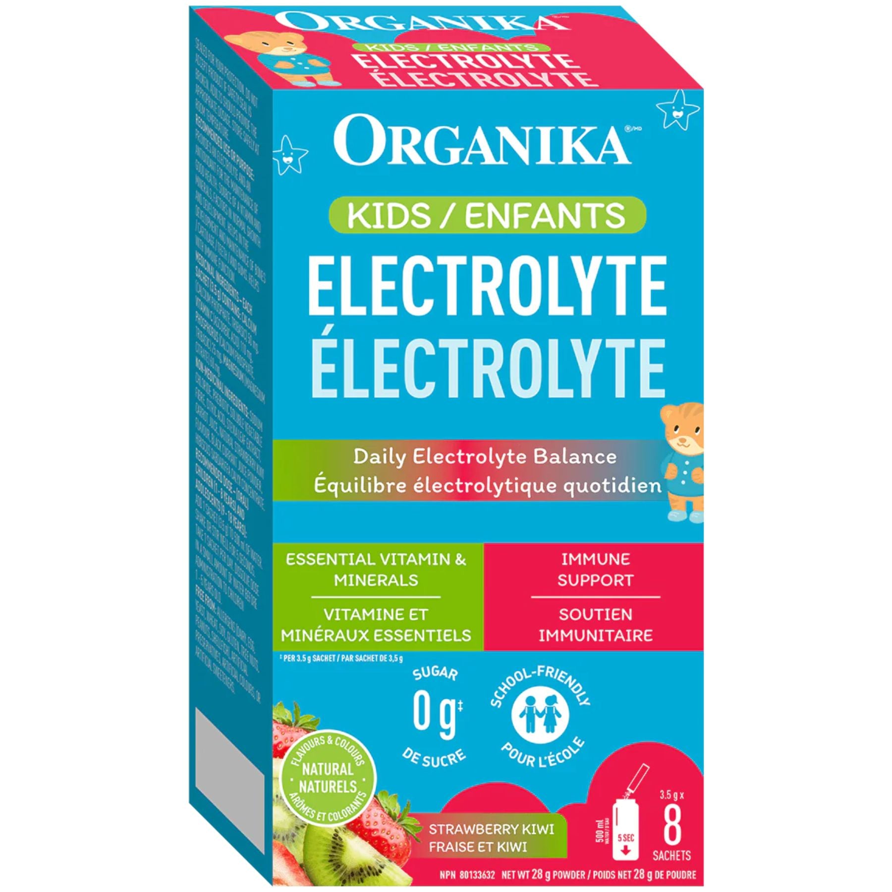 Organika Kids Electrolytes Sachets Strawberry Kiwi 3.5gx8 (Box)