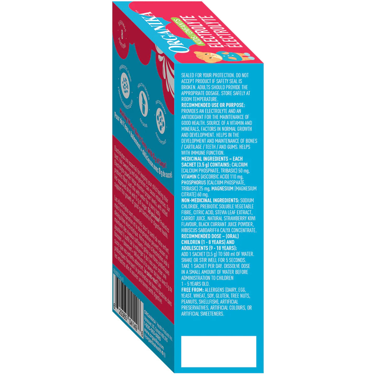 Organika Kids Electrolytes Sachets Strawberry Kiwi 3.5gx8 (Box)