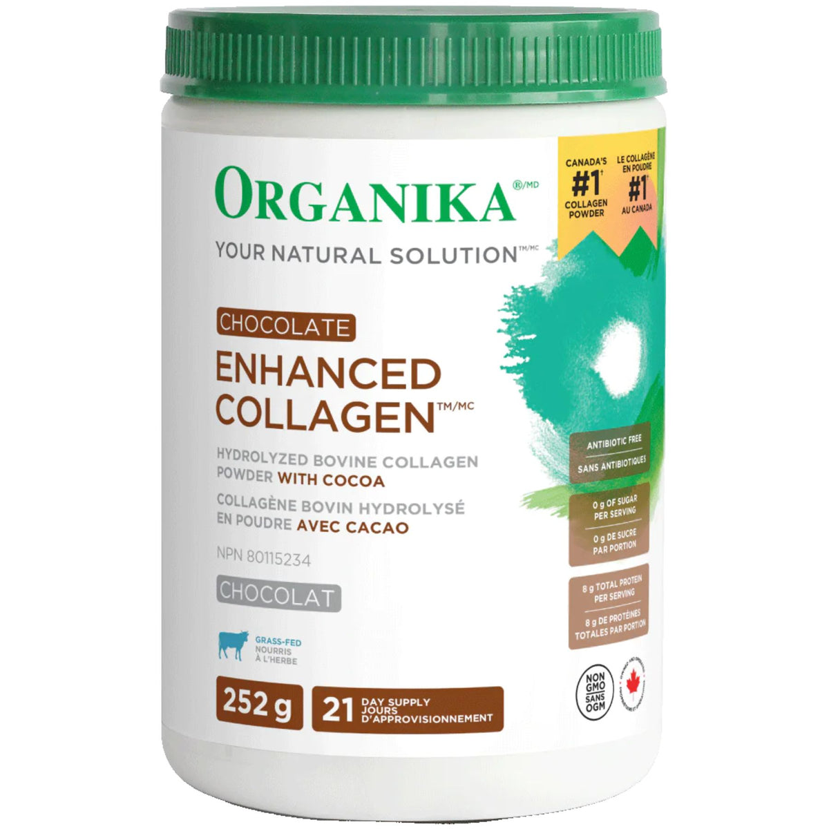 Organika Chocolate Enhanced Collagen Protein 252g