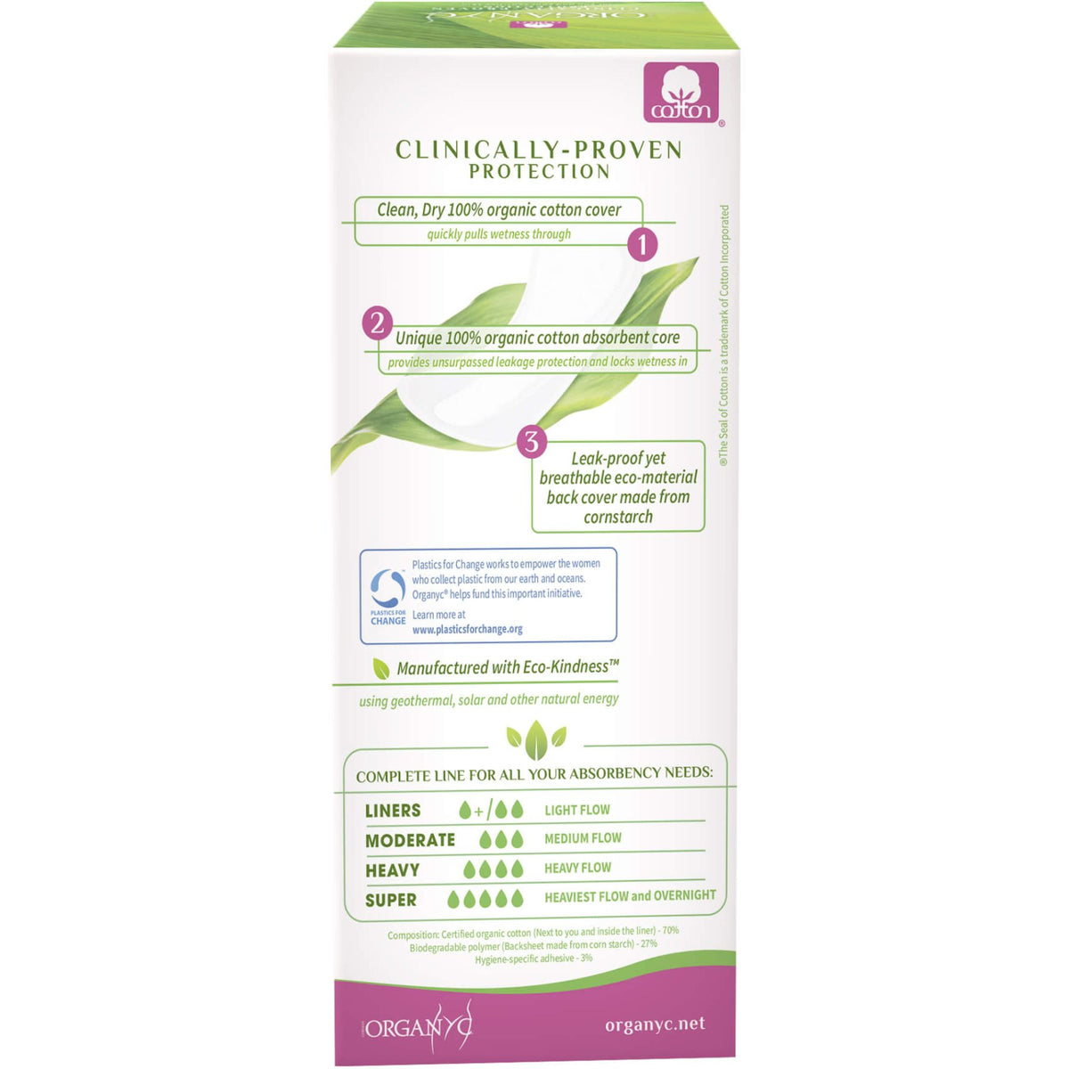 Organyc 2 in 1 Personal Fit Pantiliners 20ct