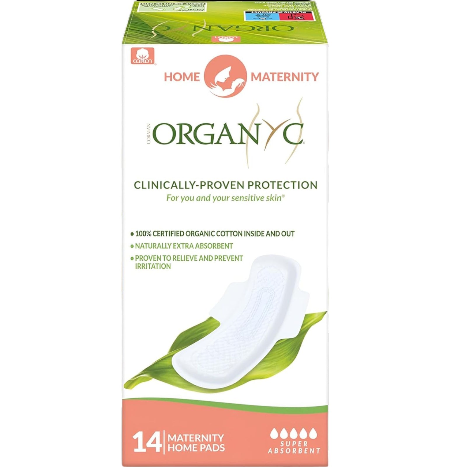 Organyc Cotton Home Postpartum Pads 14ct