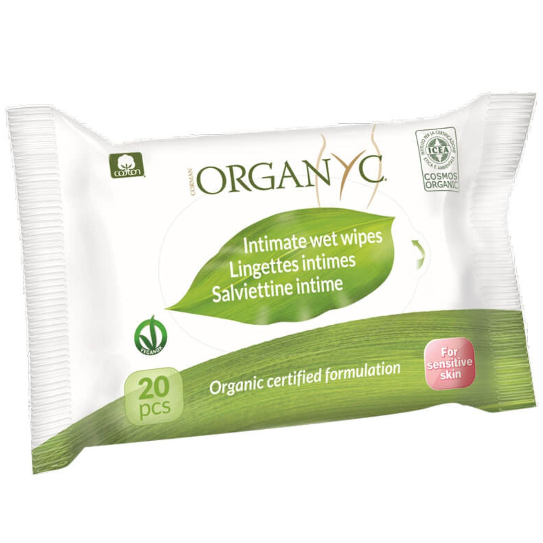 Organyc Intimate Hygiene Feminine Wipes 20s