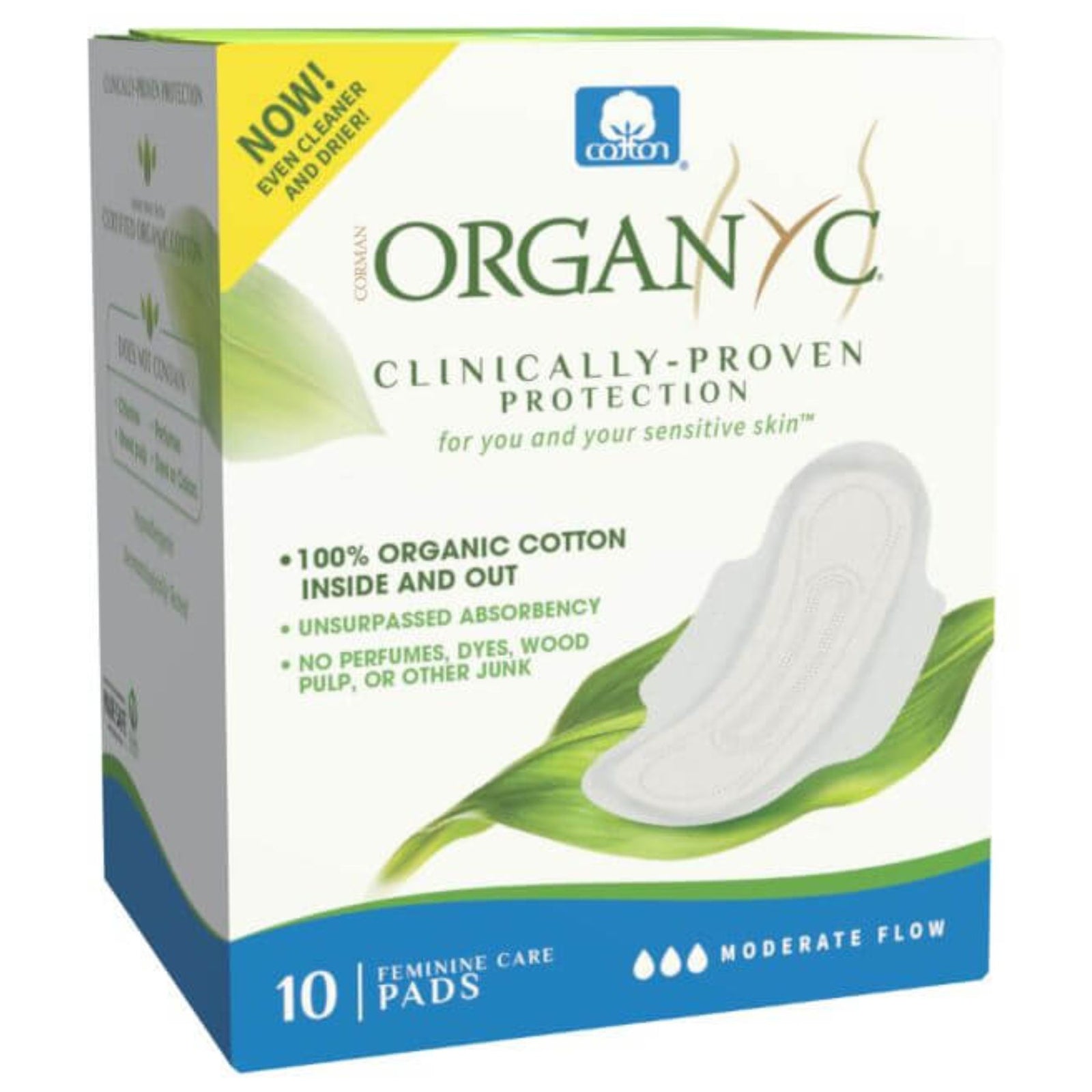 Organyc Moderate Flow Pads 10s