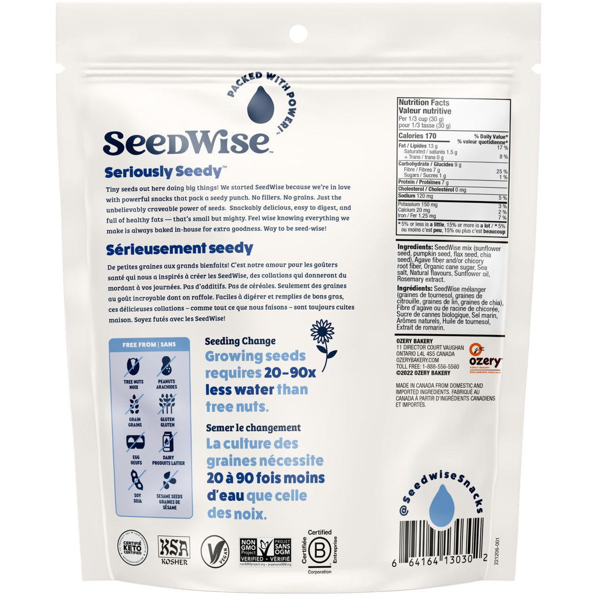 Ozery SeedWise Keto Friendly Clusters Sweet & Salty 150g