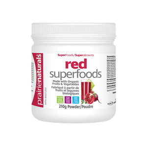 Prairie Naturals Red Superfoods - 210g: A vibrant and nutrient-packed blend of red superfood powders.