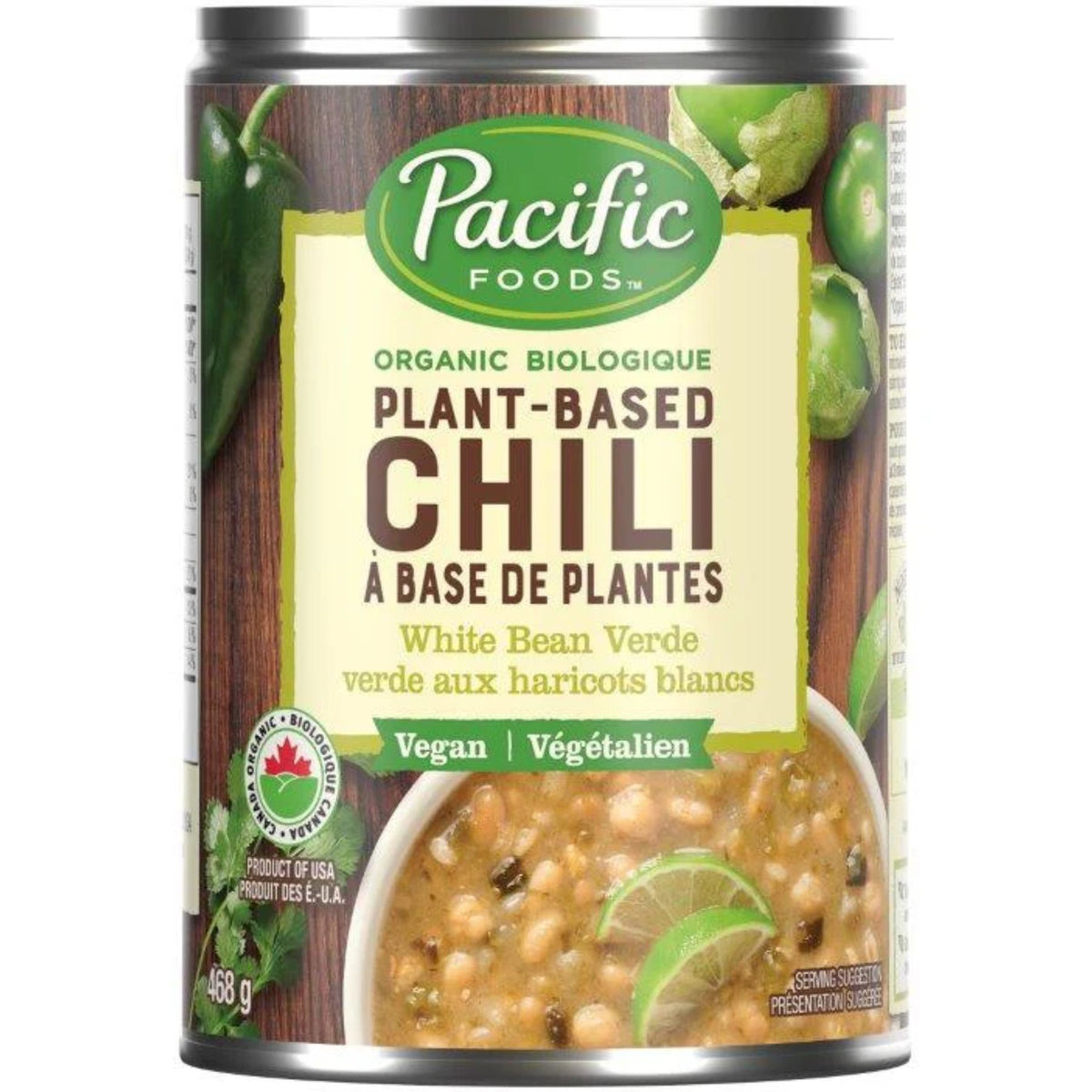 Pacific Foods Organic Plant-Based White Bean Verde Chili 468g