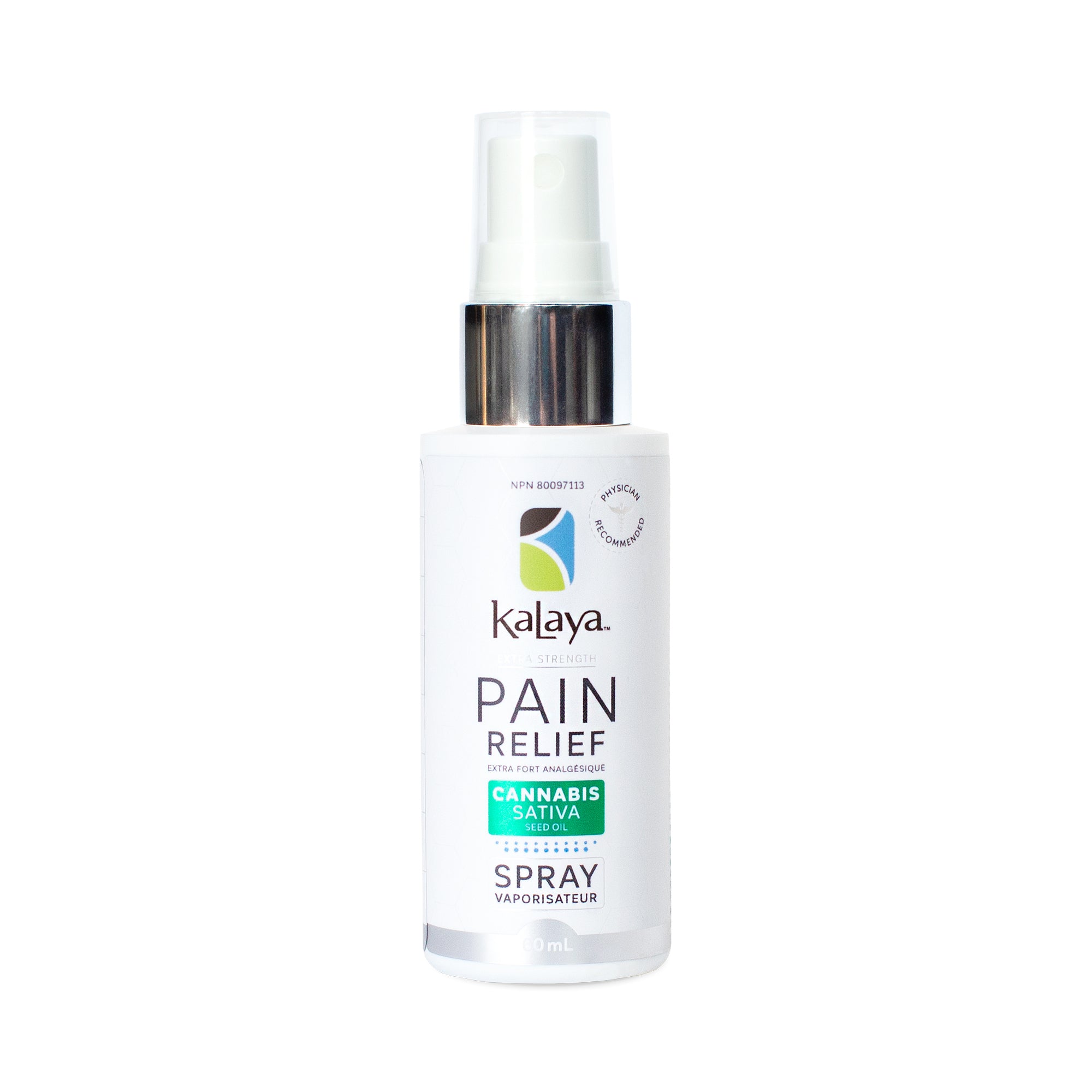 KaLaya Pain Relief Spray With Cannabis Sativa Seed Oil 60mL