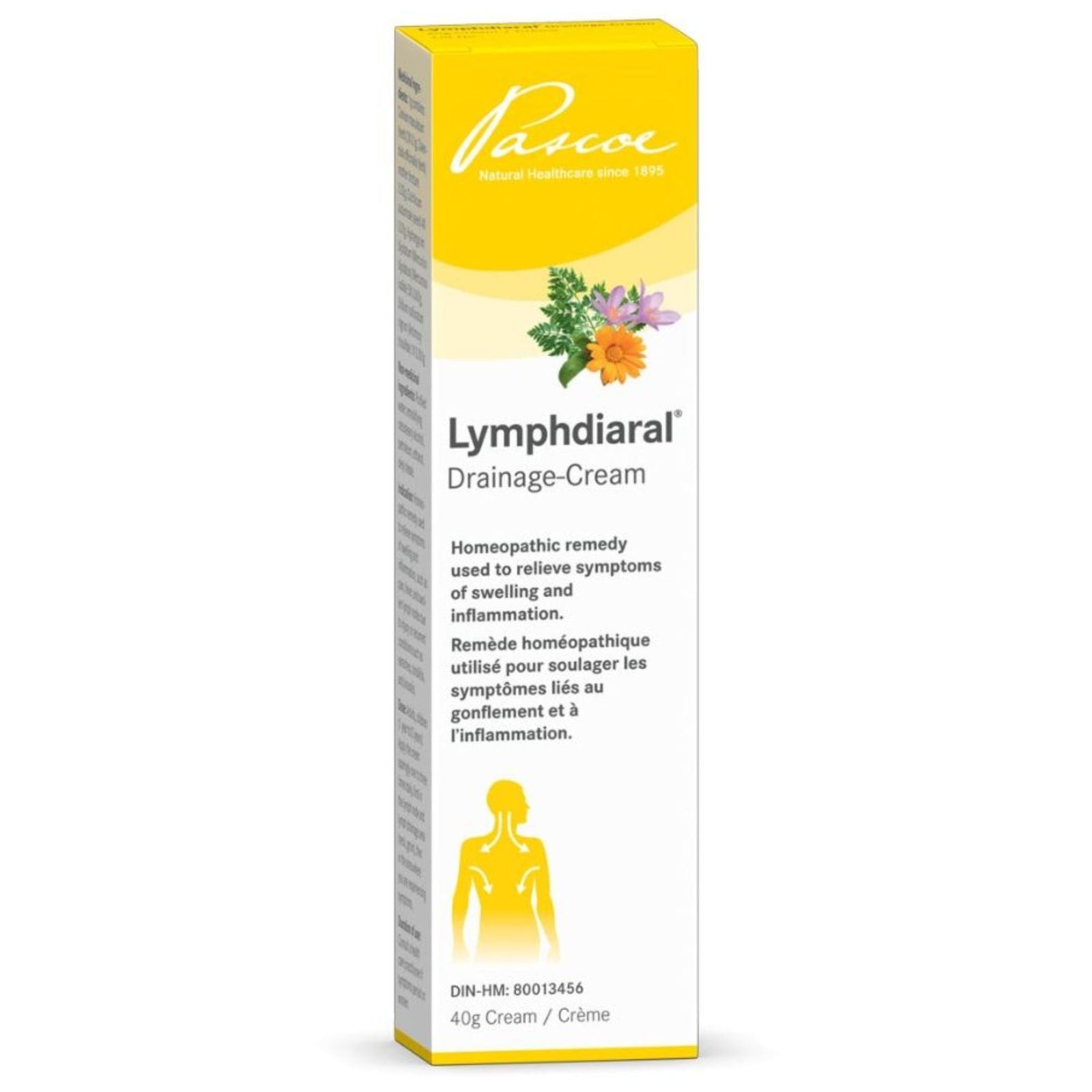 Pascoe Lymphdiaral Drainage Cream 40g bottle - A homeopathic cream to relieve symptoms of swelling and inflammation.