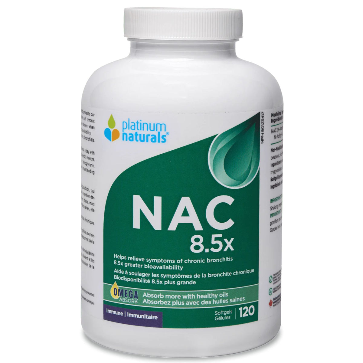 Platinum Naturals NAC 8.5x 120s