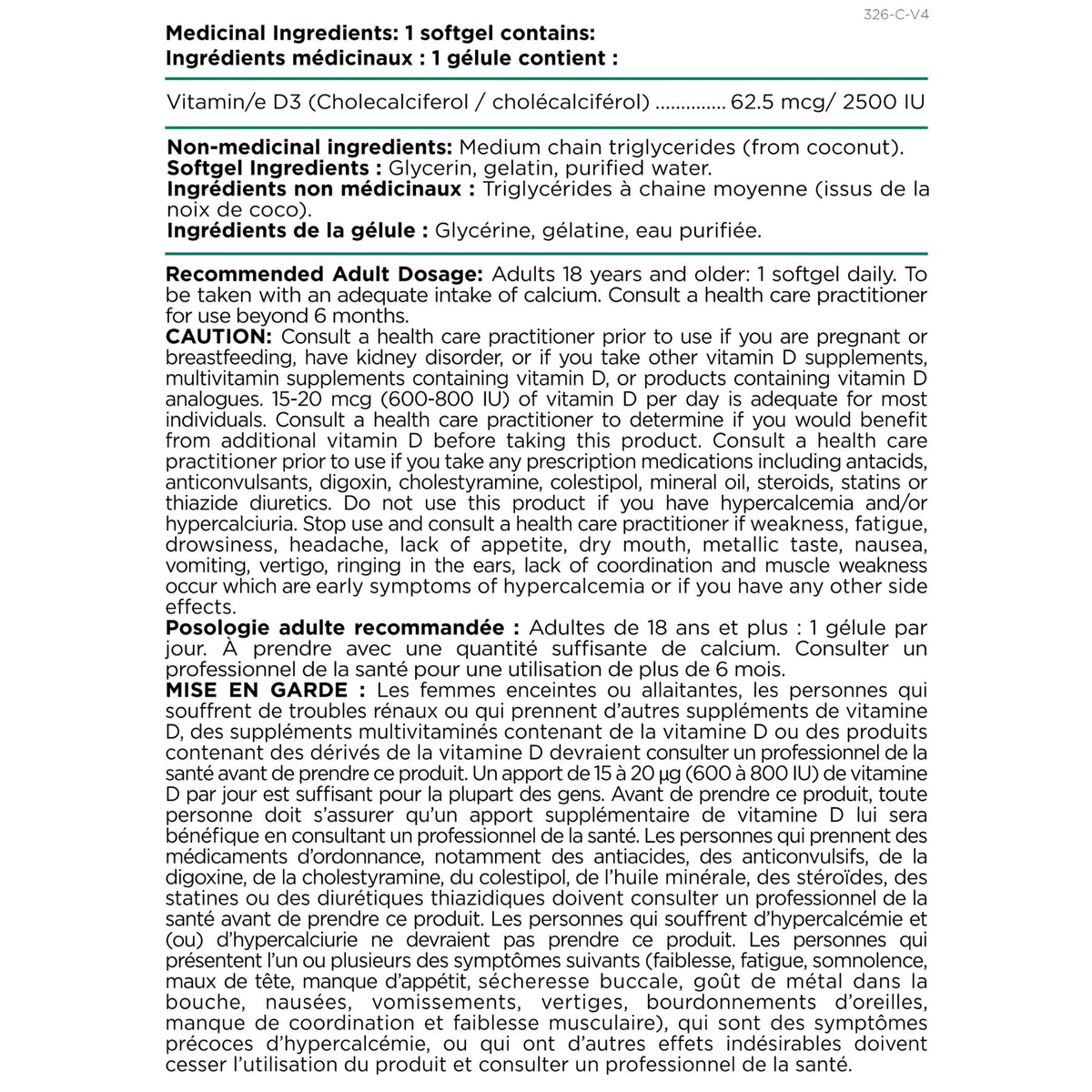 Platinum Naturals Vitamin D3 Extra Strength 2500IU 360s