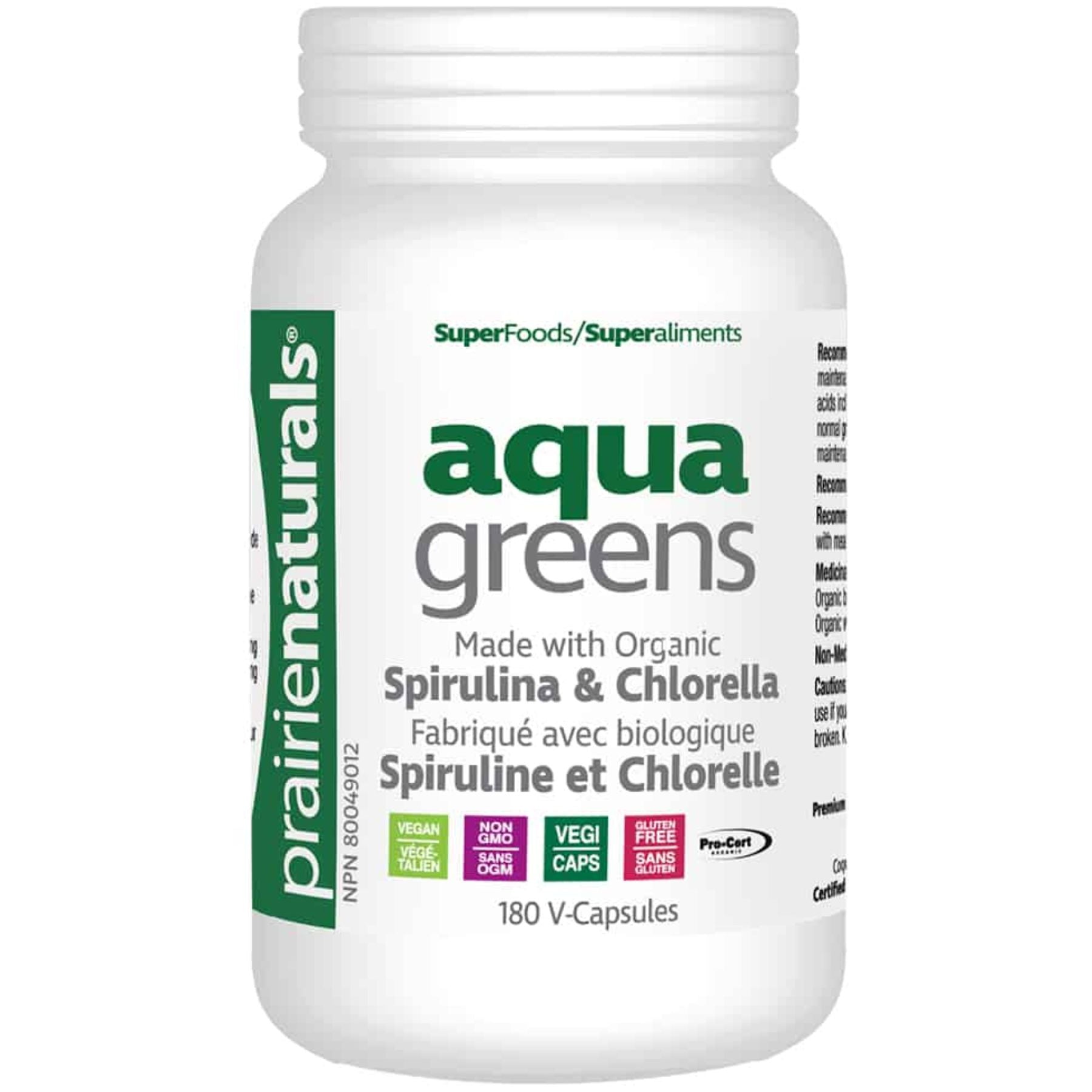 Prairie Naturals Aqua Greens 180s