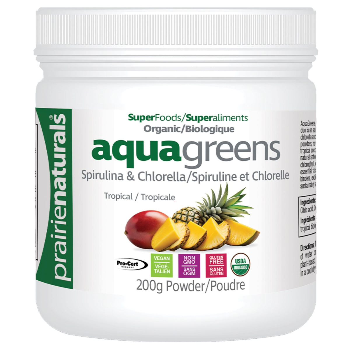 Prairie Naturals Organic Aqua Greens - Tropical 200g