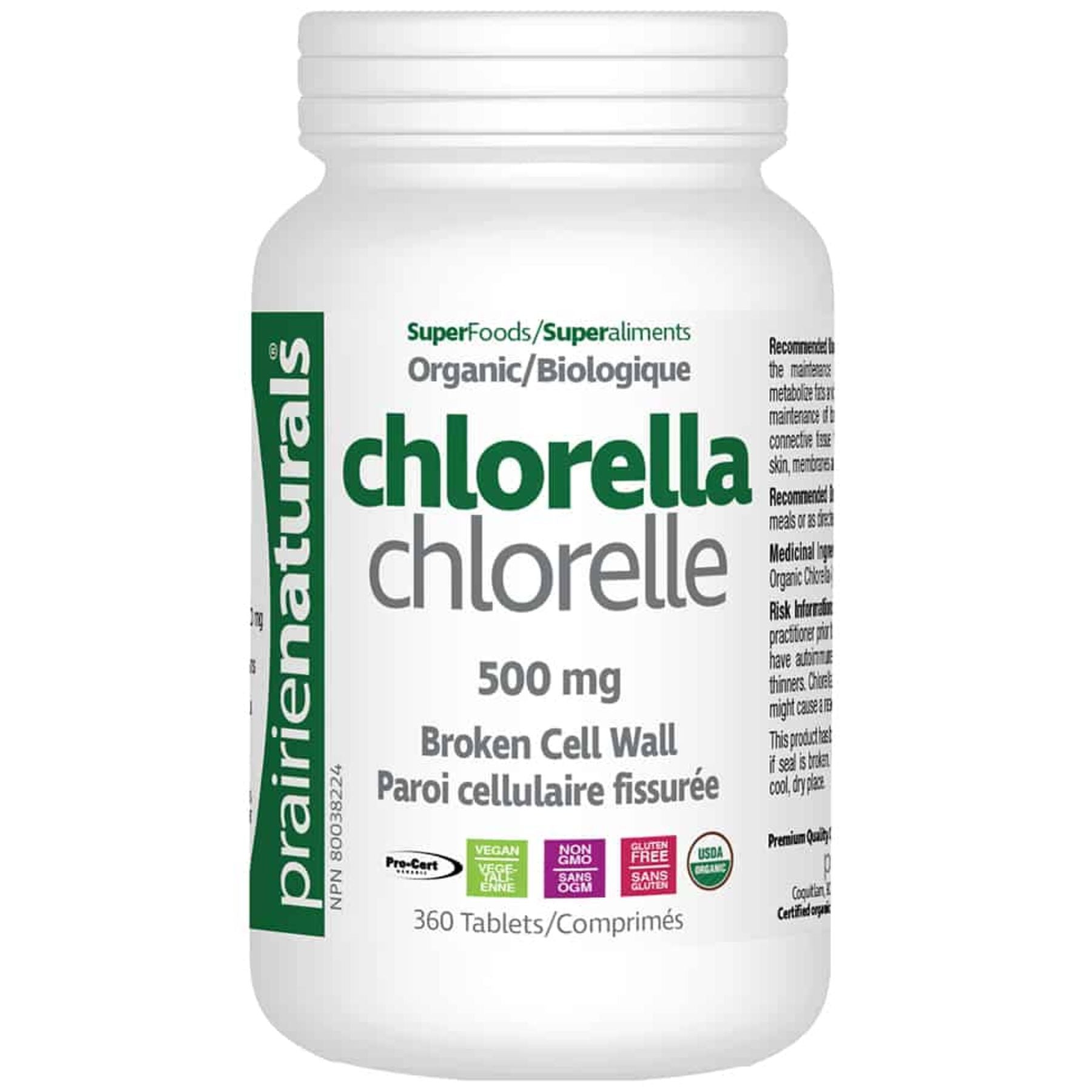 Prairie Naturals Organic Chlorella (tablets) 360s