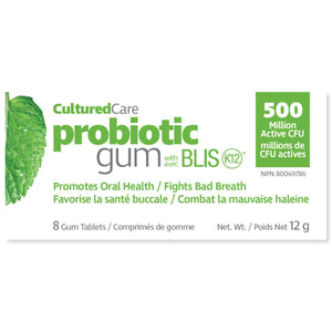 Prairie Naturals Probiotic Gum with BlisK12 Spearmint-Peppermint 8pcs