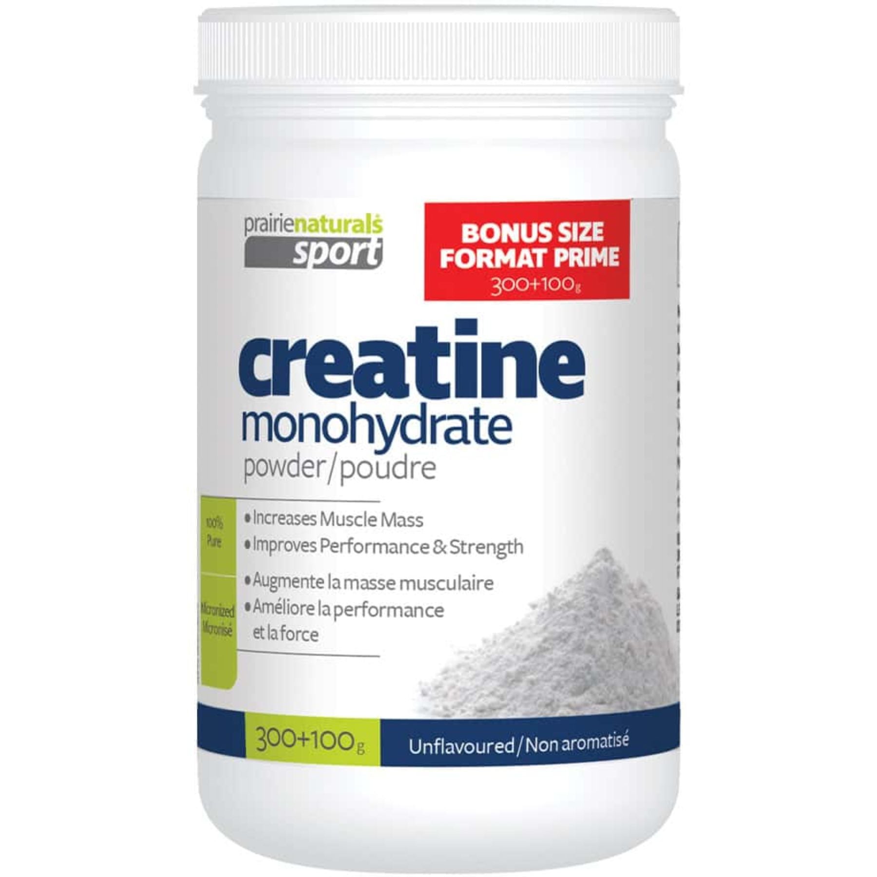 Prairie Naturals Sport Creatine Monohydrate Powder 300+100g