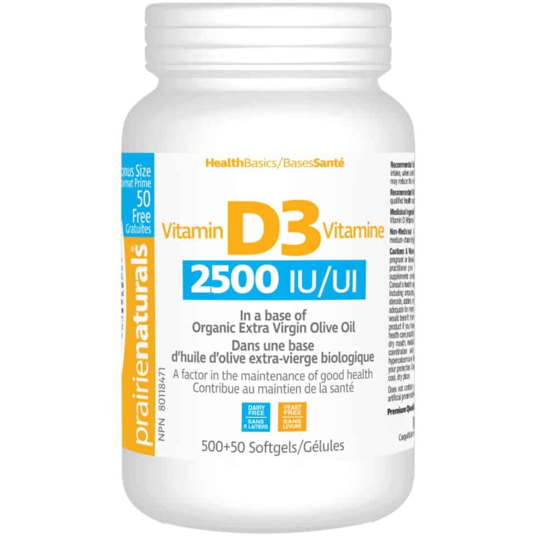 Prairie Naturals Vitamin D3 2500 IU 550s