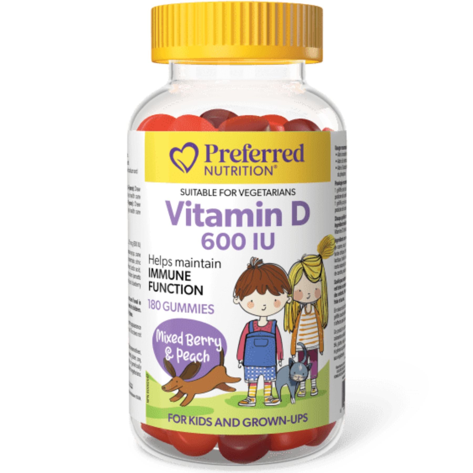 Preferred Nutrition Vitamin D 600 IU Gummies for Kids 180s