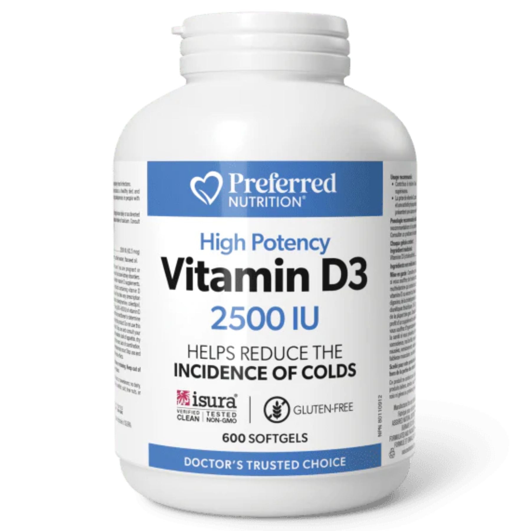 Preferred Nutrition Vitamin D3 2500IU 600s