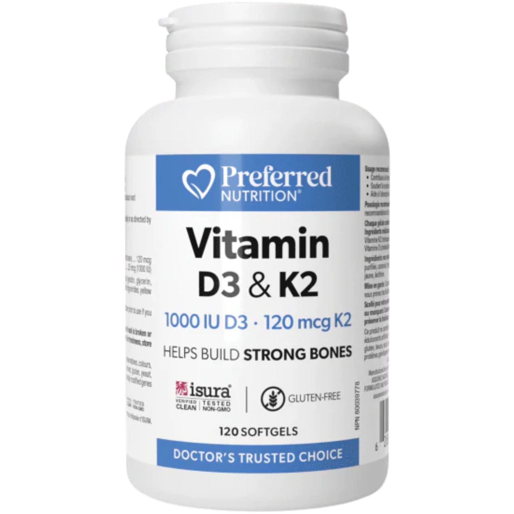 Preferred Nutrition Vitamin D3 + K2 Softgels 120s