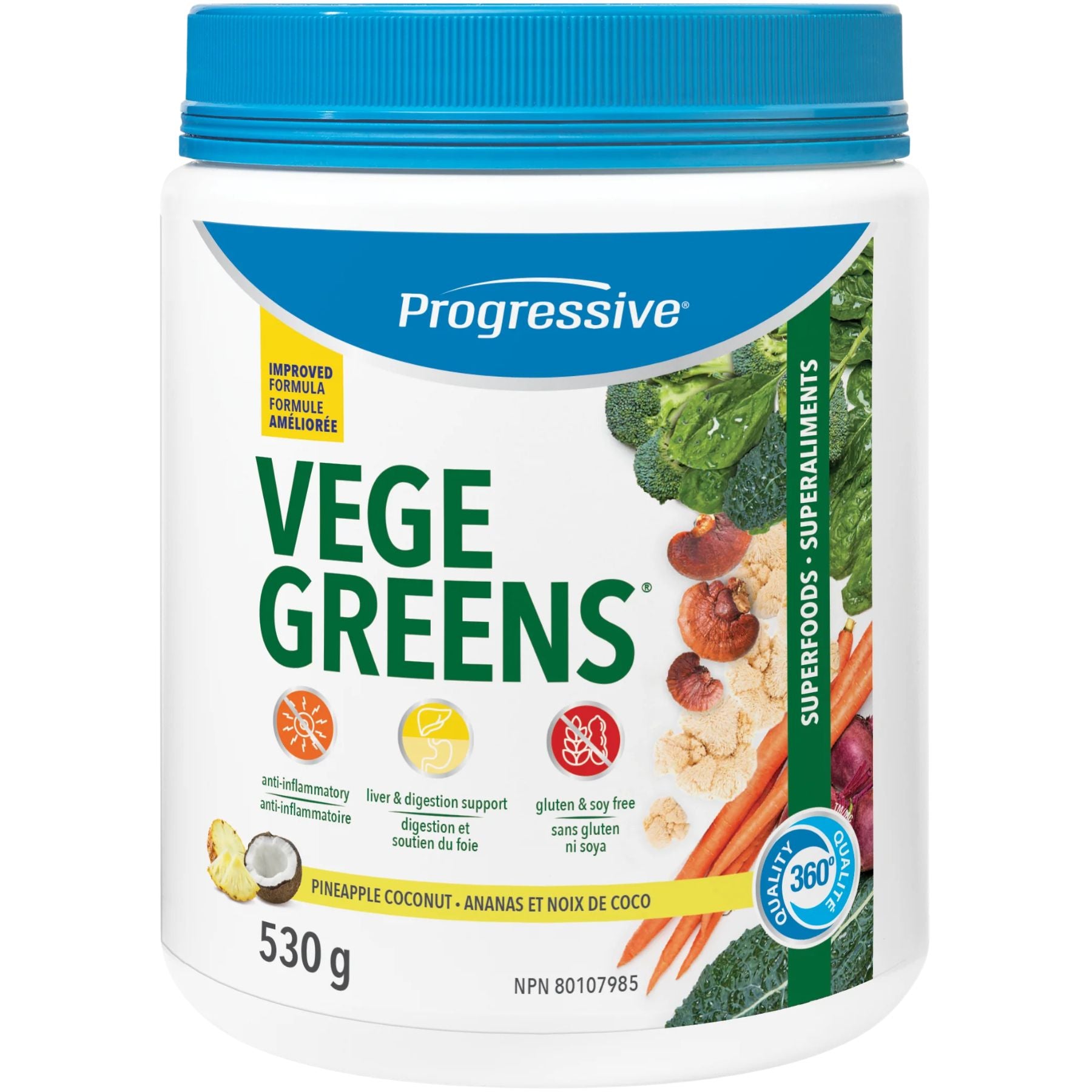 Progressive VegeGreen Pineapple Coconut 530g