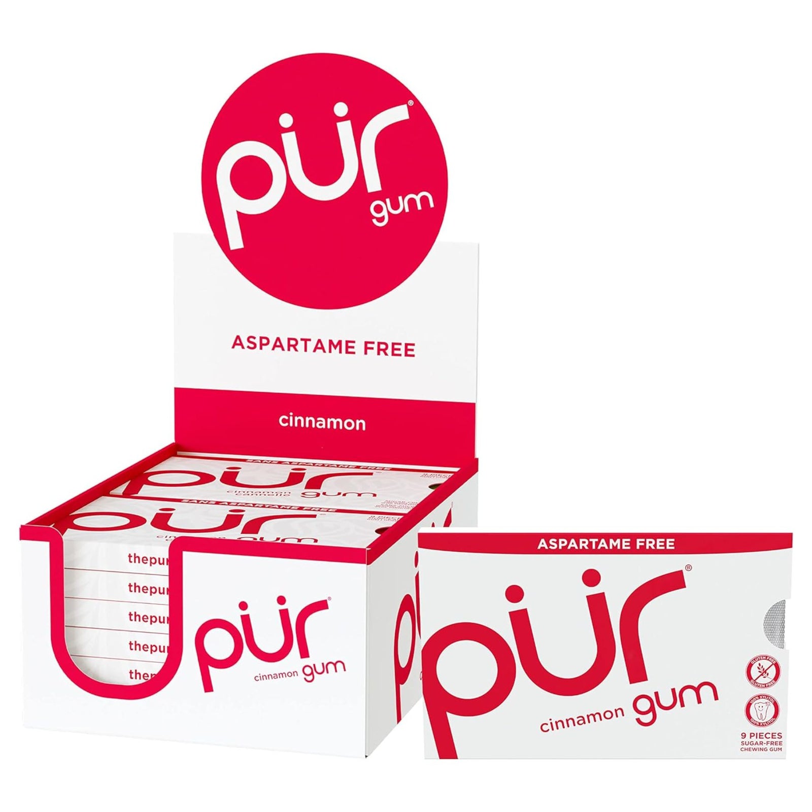 PUR Gum Cinnamon 9pcs (Pack of 12)