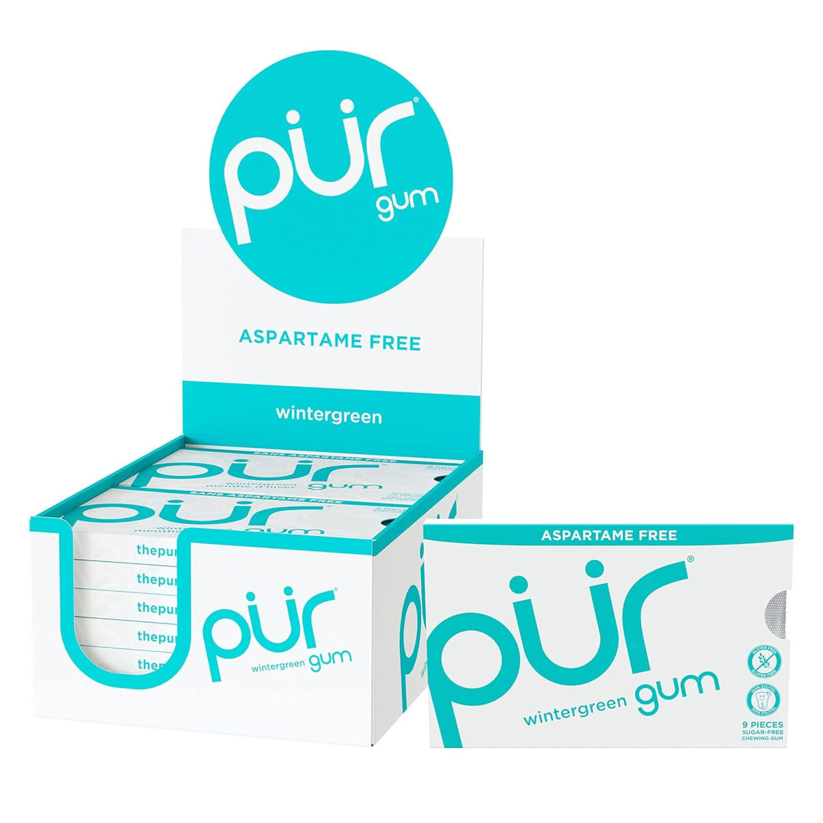 PUR Gum Wintergreen 9pcs (Pack of 12)