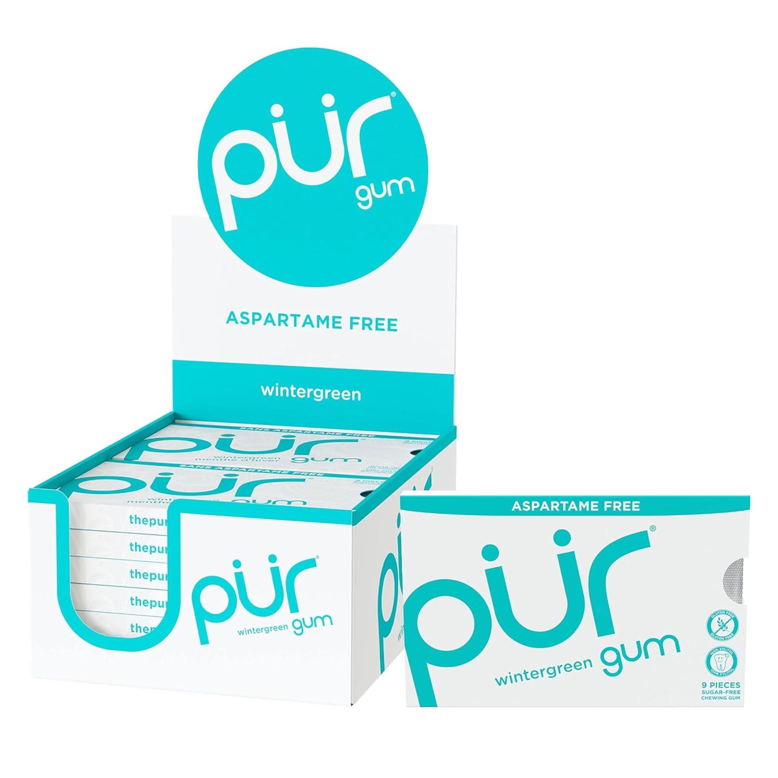 PUR Gum Wintergreen 9pcs (Pack of 12)