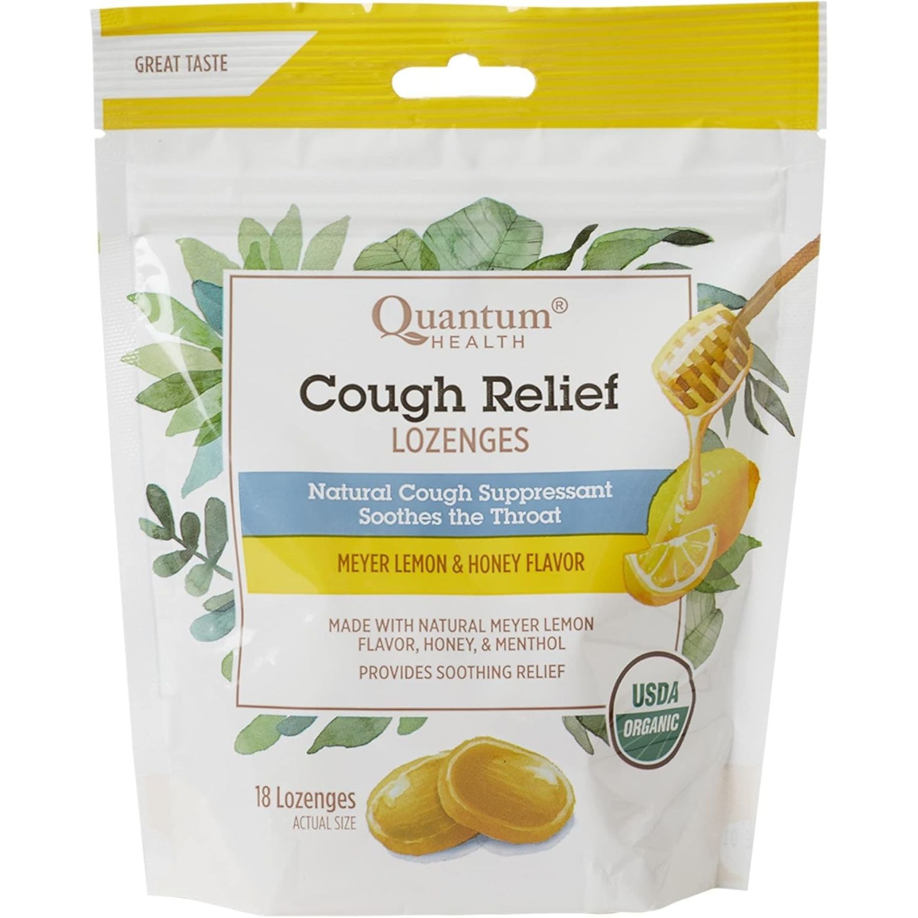 Quantum Cough Relief Lozenges Meyer Lemon 18s