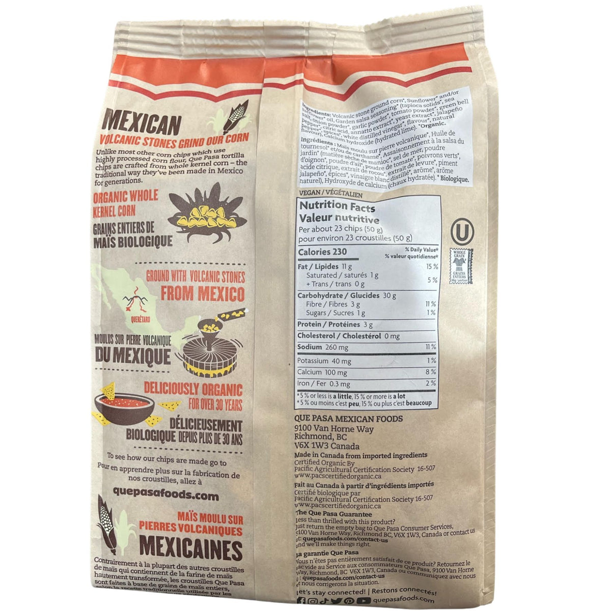 Que Pasa Organic Garden Salsa Tortilla Chips 156g