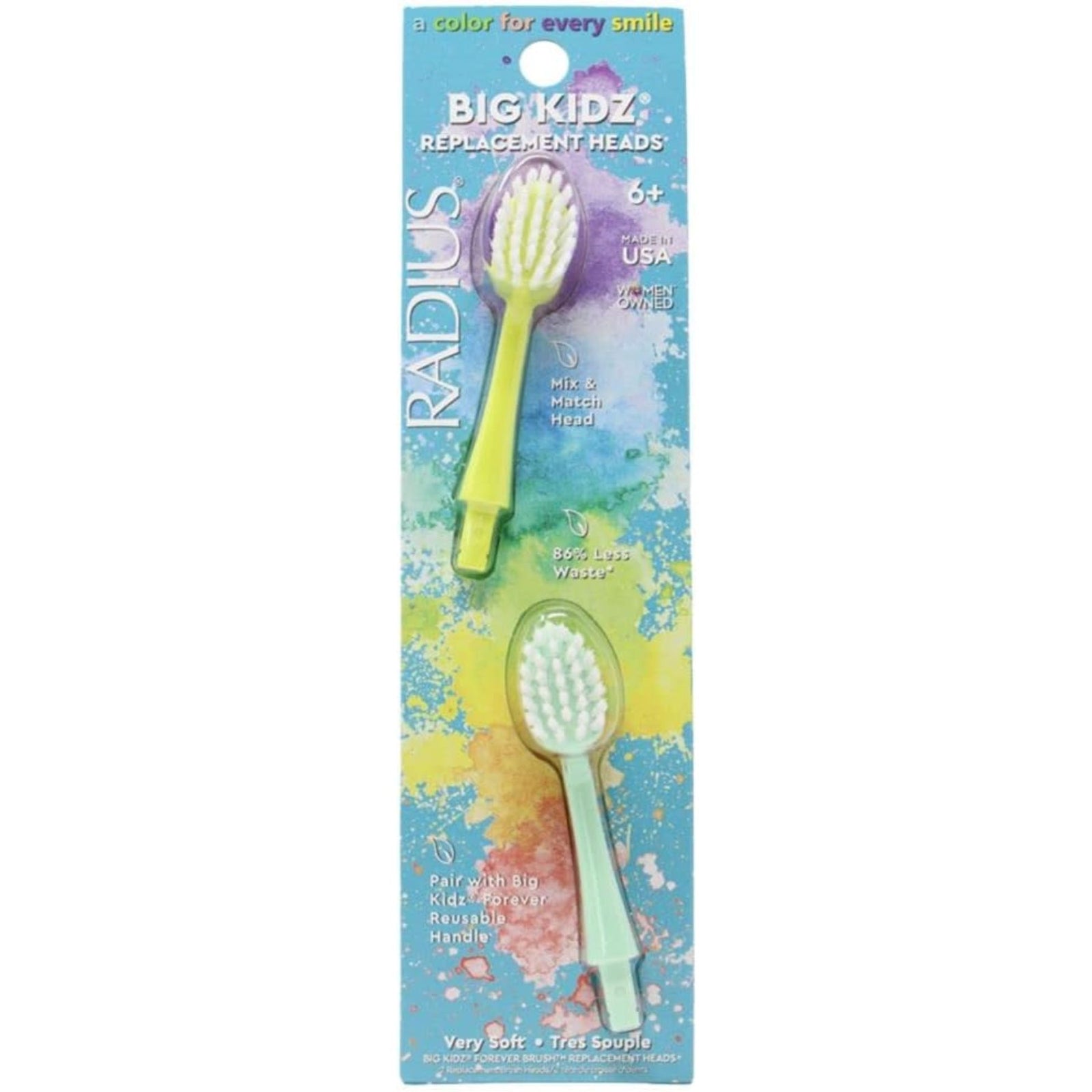 Radius Big Kidz Forever Brush Replacement Heads 2pk