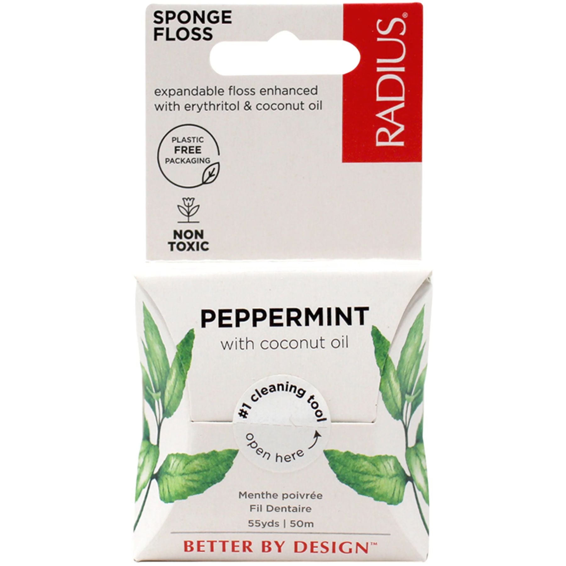 Radius Vegan Sponge Floss Peppermint 55yds (50m)