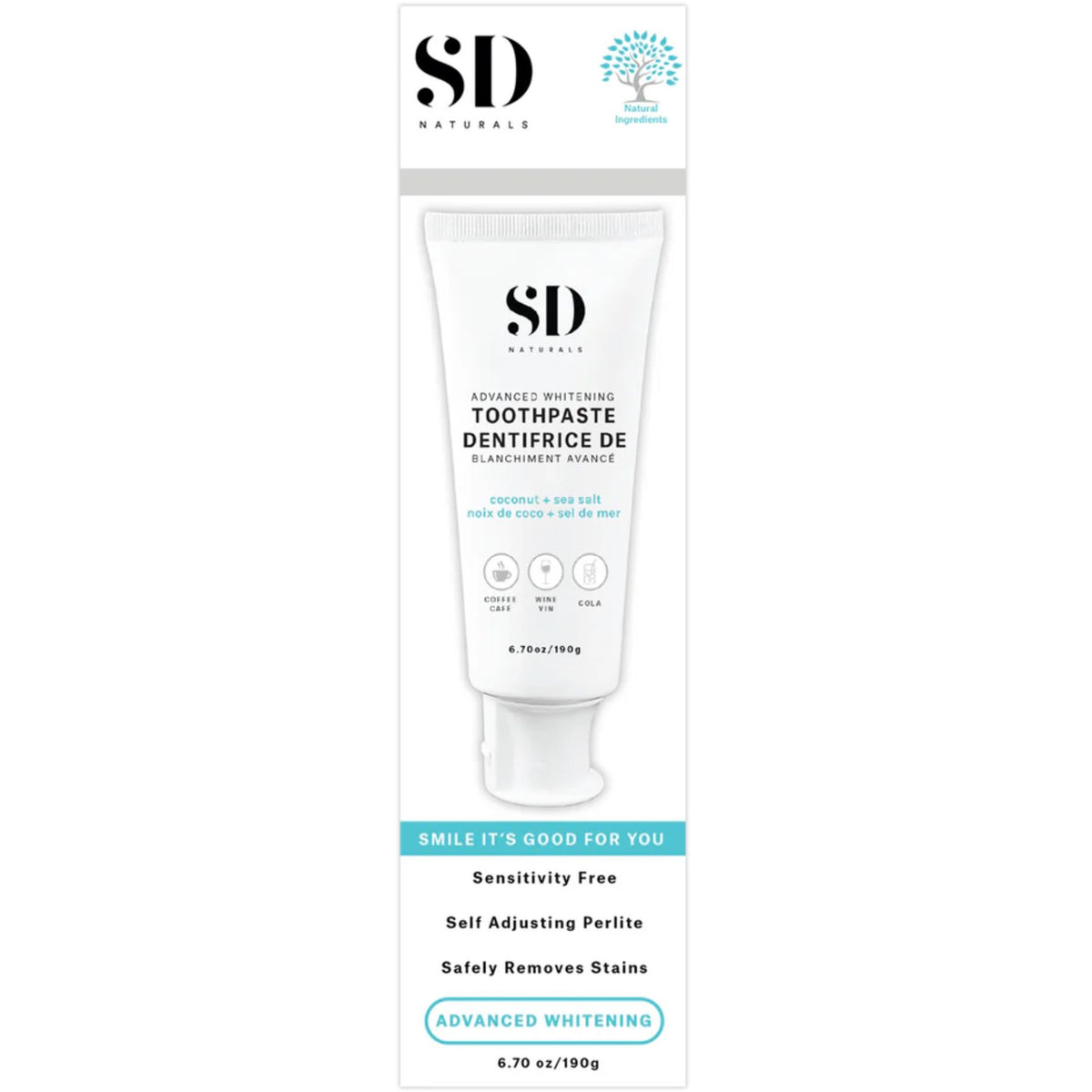 SD Naturals Advanced Whitening Toothpaste 190g