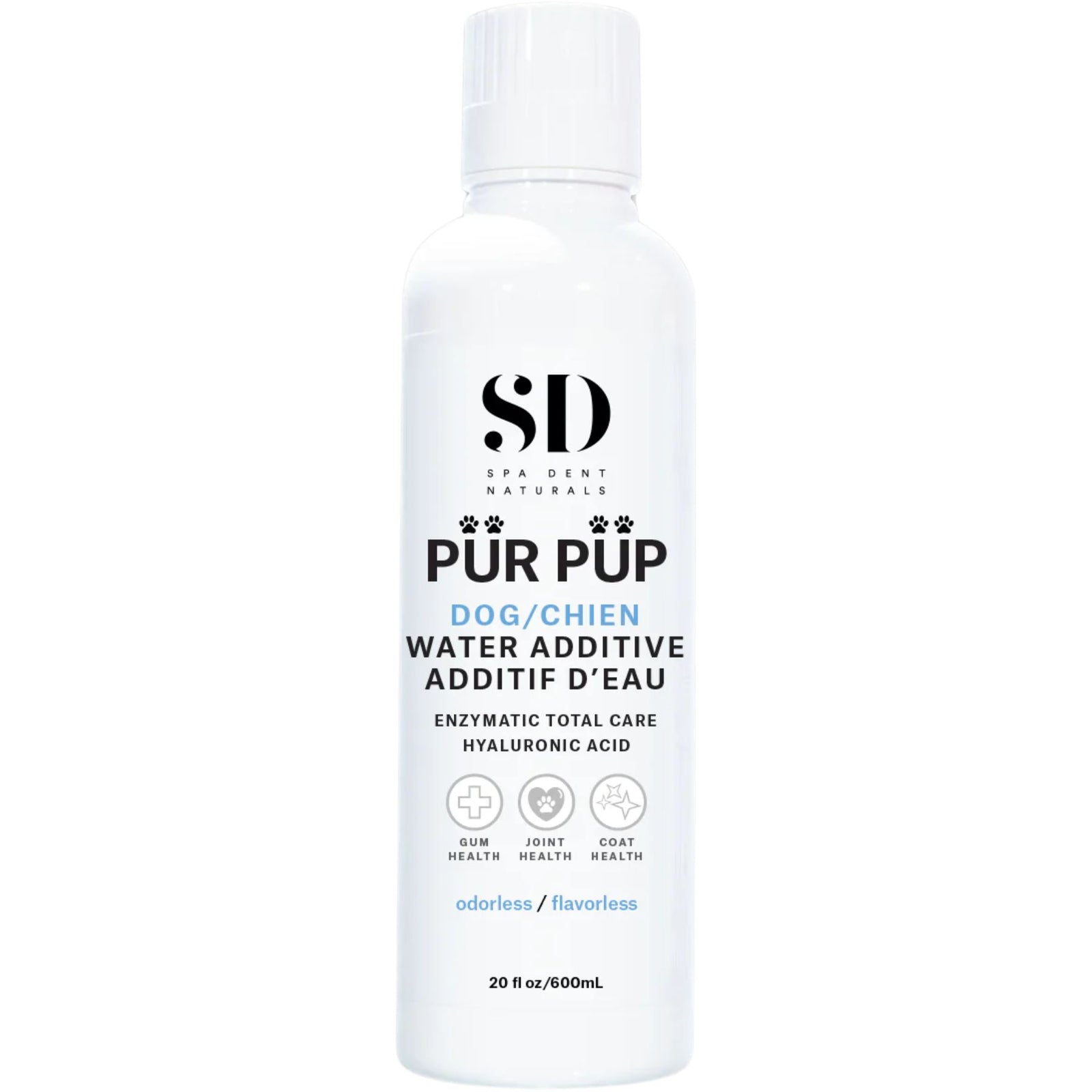 SD Naturals PUR PUP Enzymatic Total Care Water Additive With Hyaluronic Acid for Pets 600mL