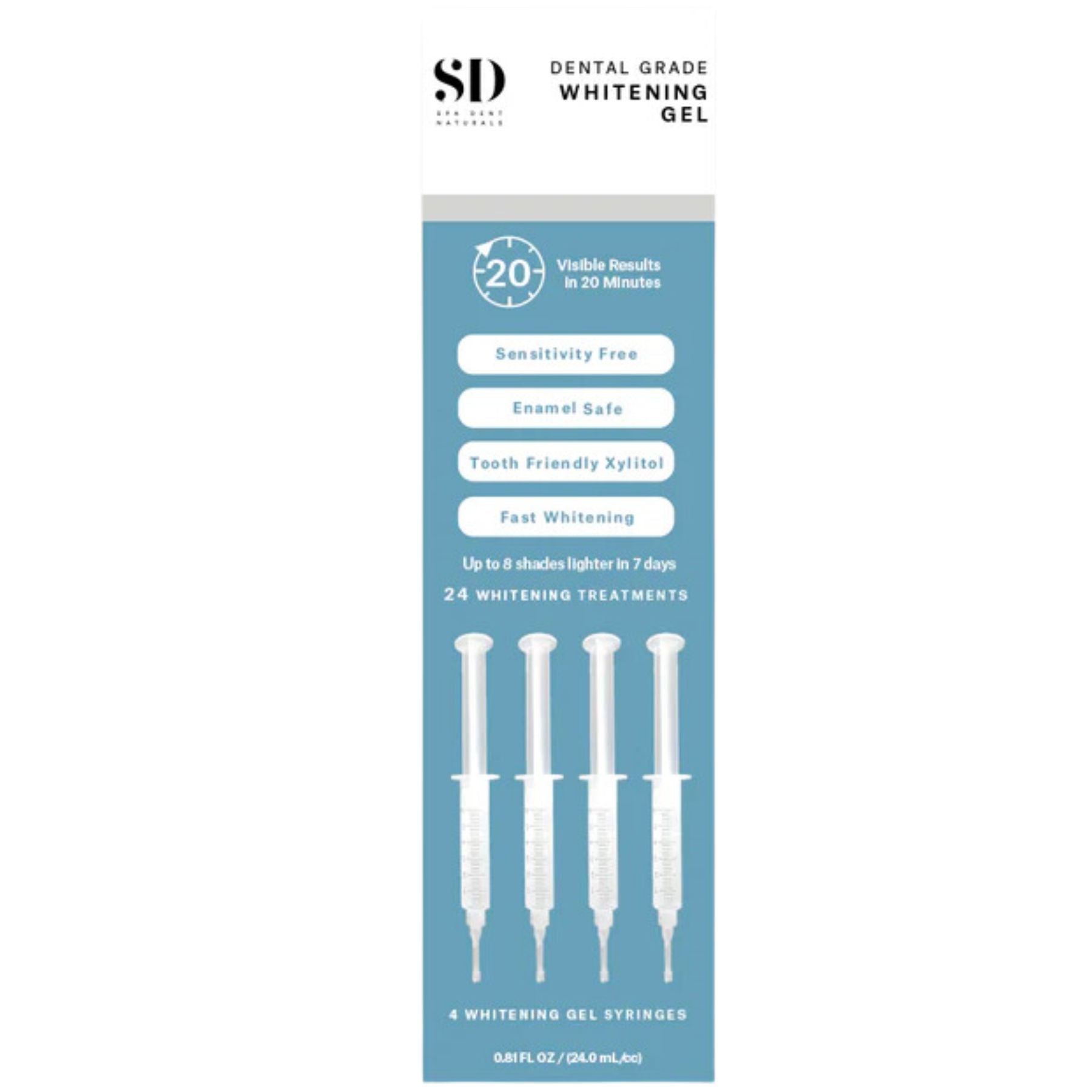 SD Naturals Dental Grade Whitening Gel Syringes 4pk