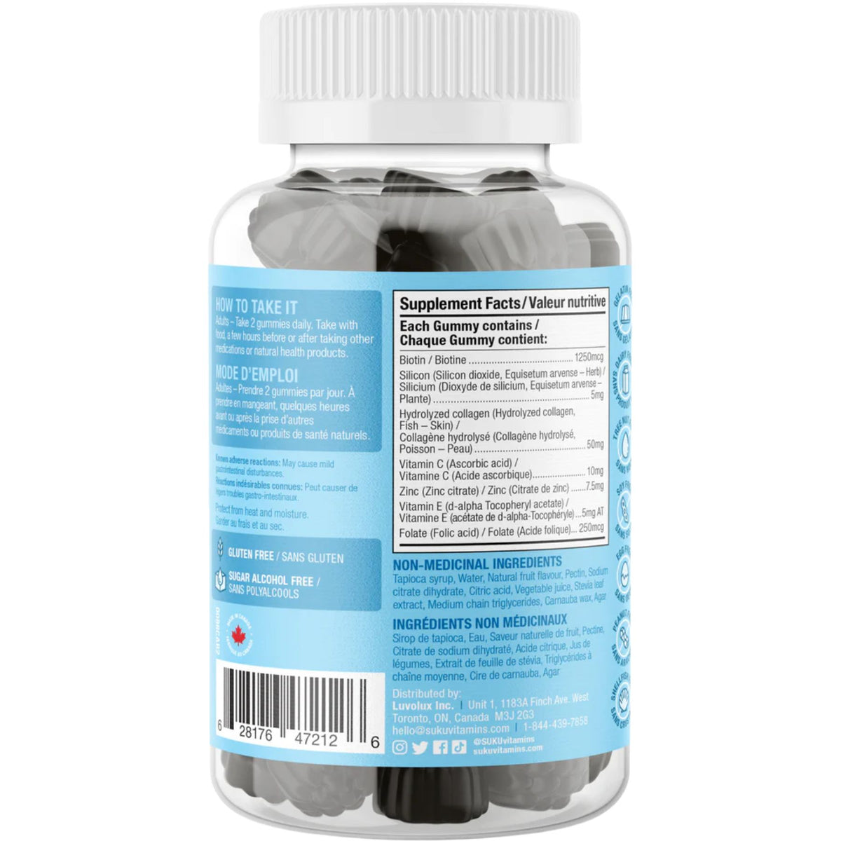 SUKU Vitamins Luscious Hair Skin & Nails Gummies 60s