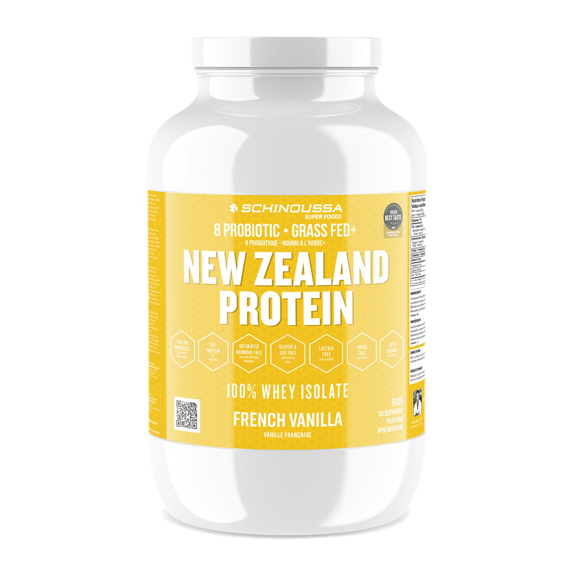 Schinoussa New Zealand Probiotic Whey Isolate Protein - Vanilla 910g