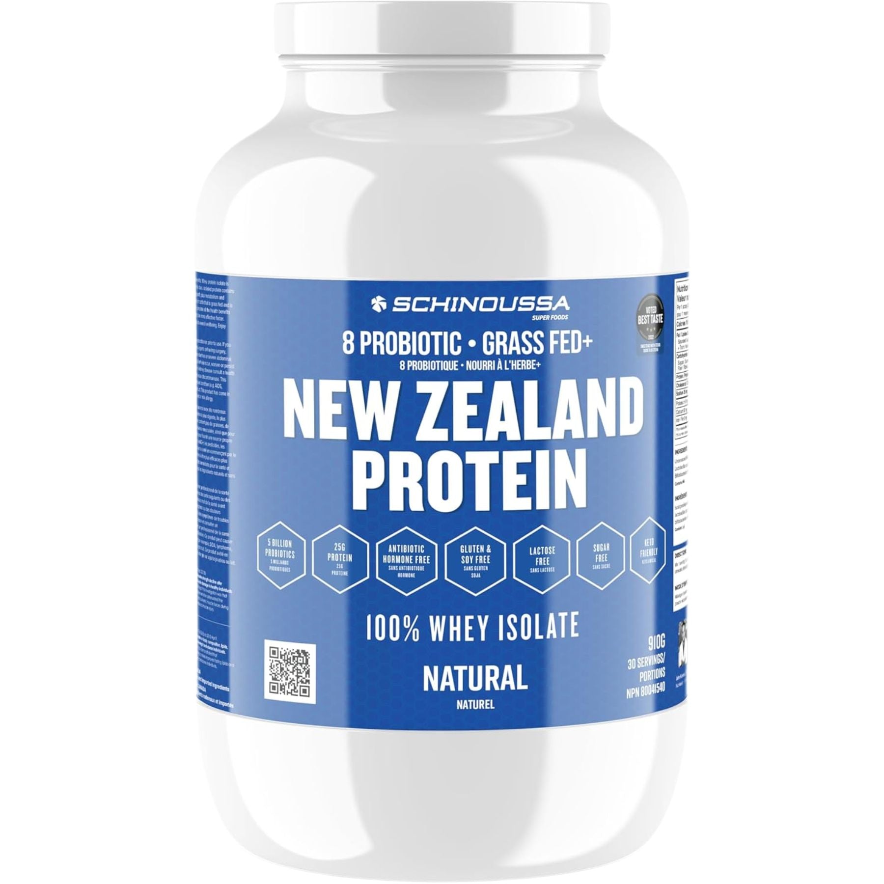 Schinoussa New Zealand Probiotic Whey Isolate Natural 910g