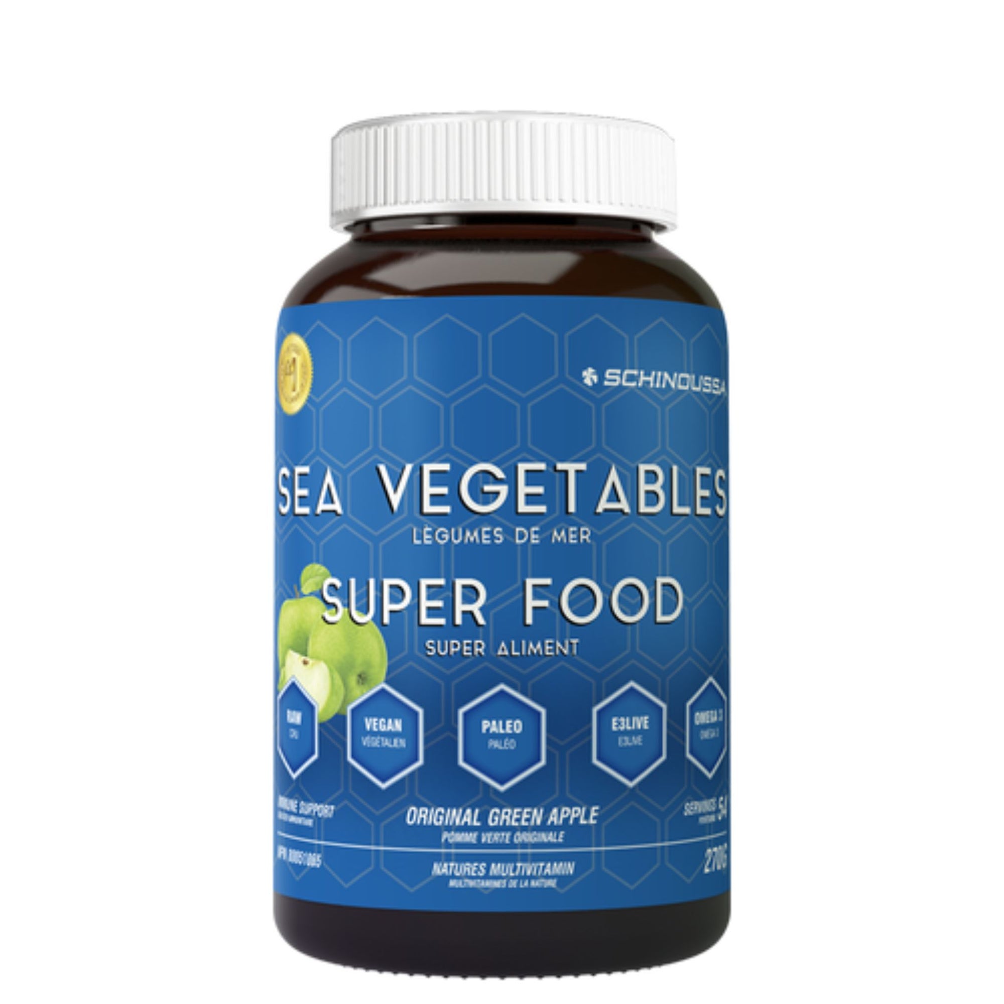 Schinoussa Sea Vegetables Super Food Original 270g powder - a natural green apple flavour.
