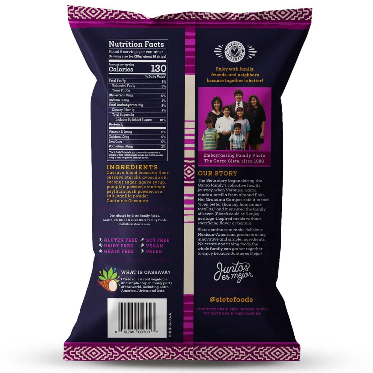 Siete Churro Strips 142g