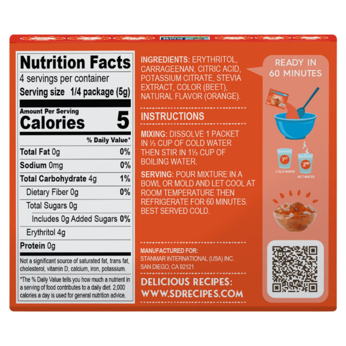 Simply Delish Sugar-Free Orange Jel Dessert 20g