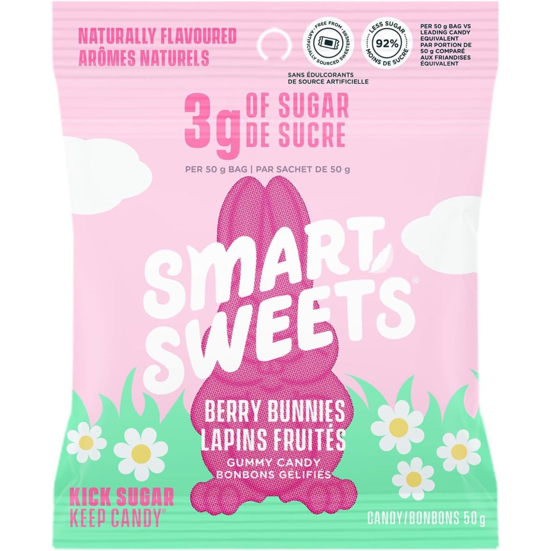 Smart Sweets Box Smart Sweets Low Sugar Berry Bunnies 50g - Fiddleheads Health and Nutrition