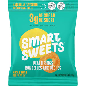 Smart Sweets Low Sugar Peach Rings 50g (Case of 12)