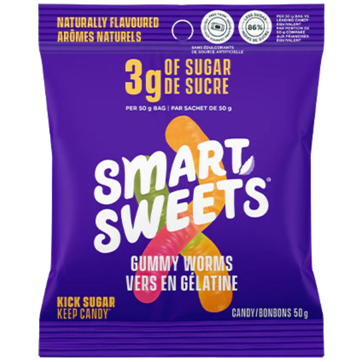 Smartmix Candy Smart Sweets Gummy Worms 50g - Fiddleheads Health and Nutrition