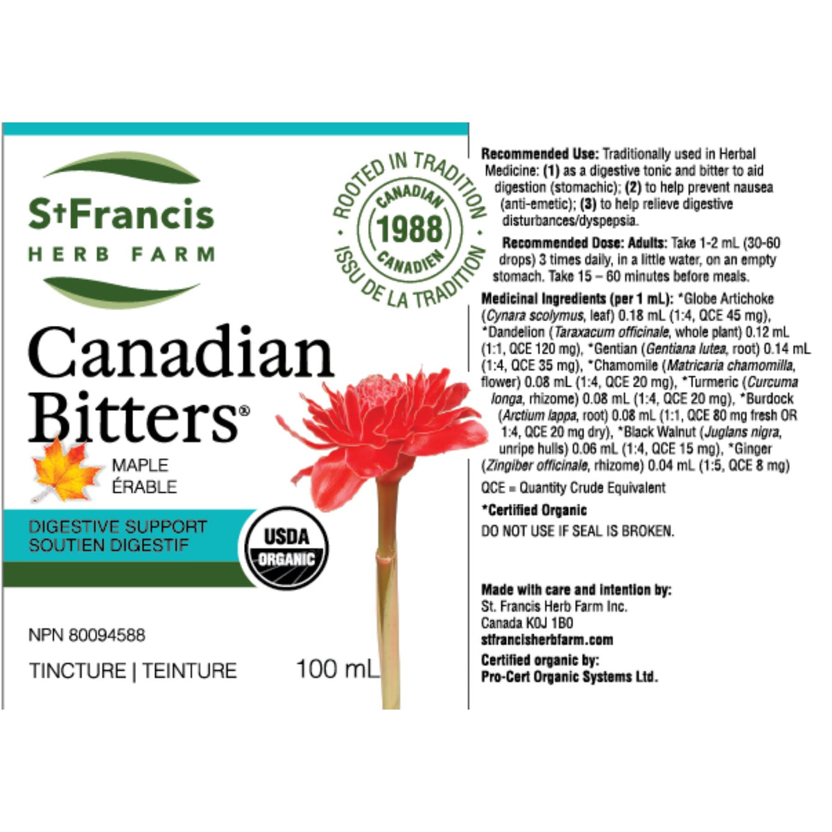 St. Francis Canadian Bitters Maple 100ml