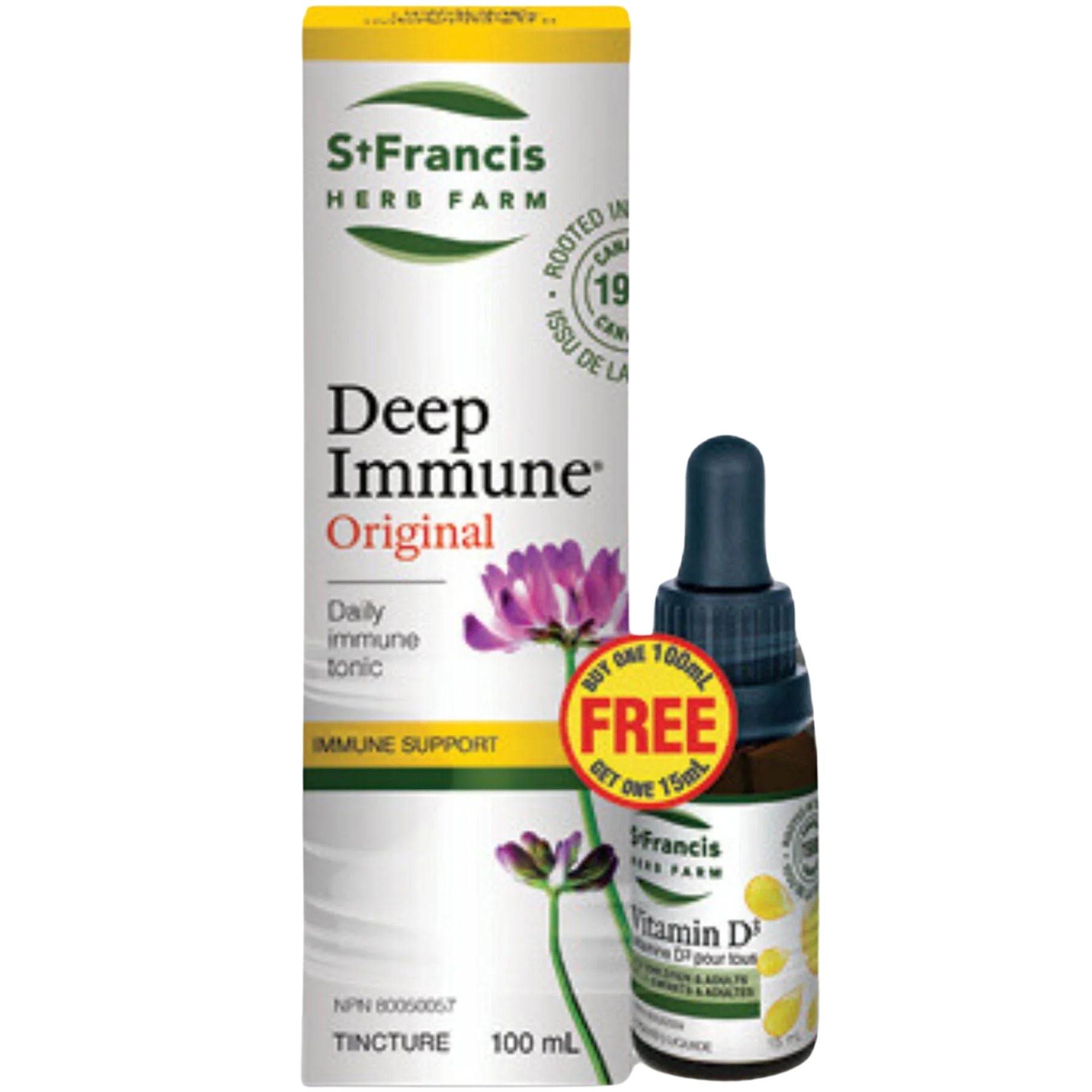 St. Francis Deep Immune + Vitamin D3 100 + 15ml FREE (BONUS)