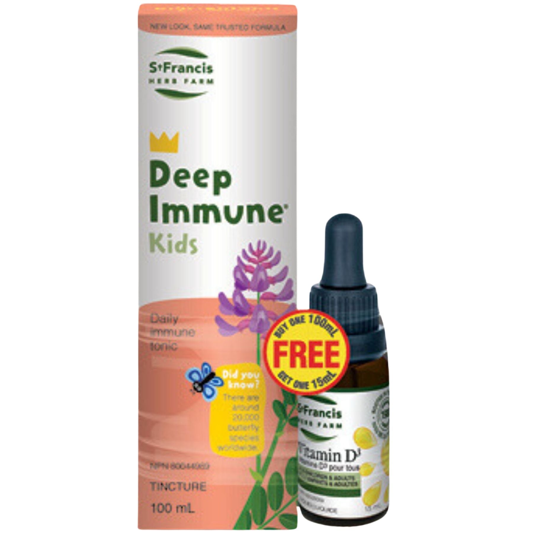 St. Francis Deep Immune Kids + Vitamin D3 100 + 15ml FREE (BONUS)