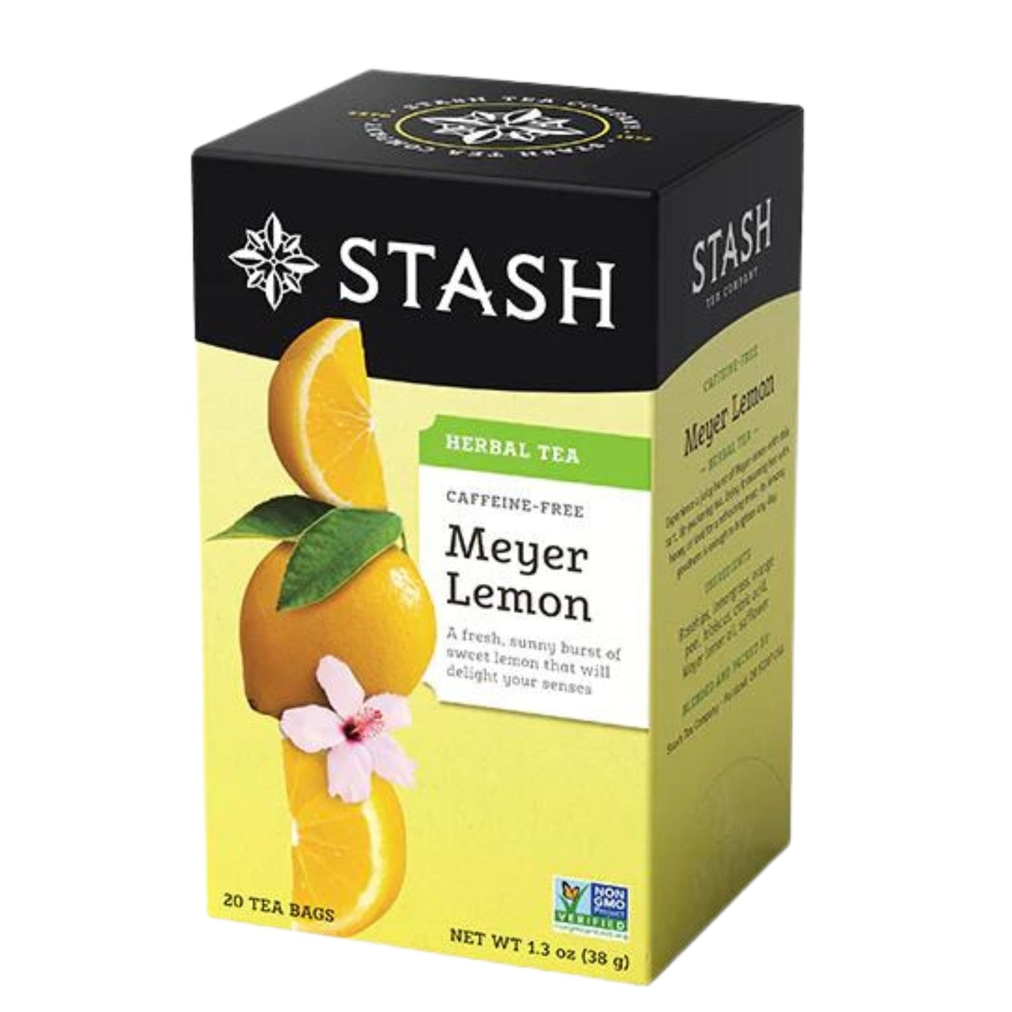 Stash Meyer Lemon Herbal Tea - 20 tea bags in a box - a fresh, sunny burst of sweet lemon that will delight your senses. 