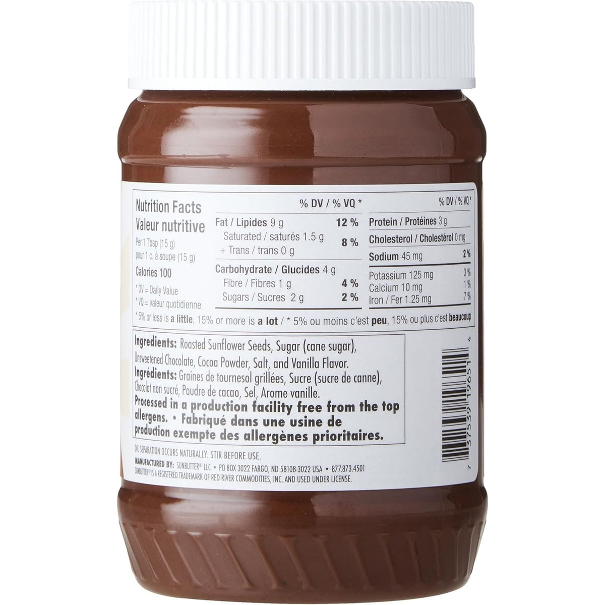 SunButter Sunflower Seed Butter Chocolate 454g