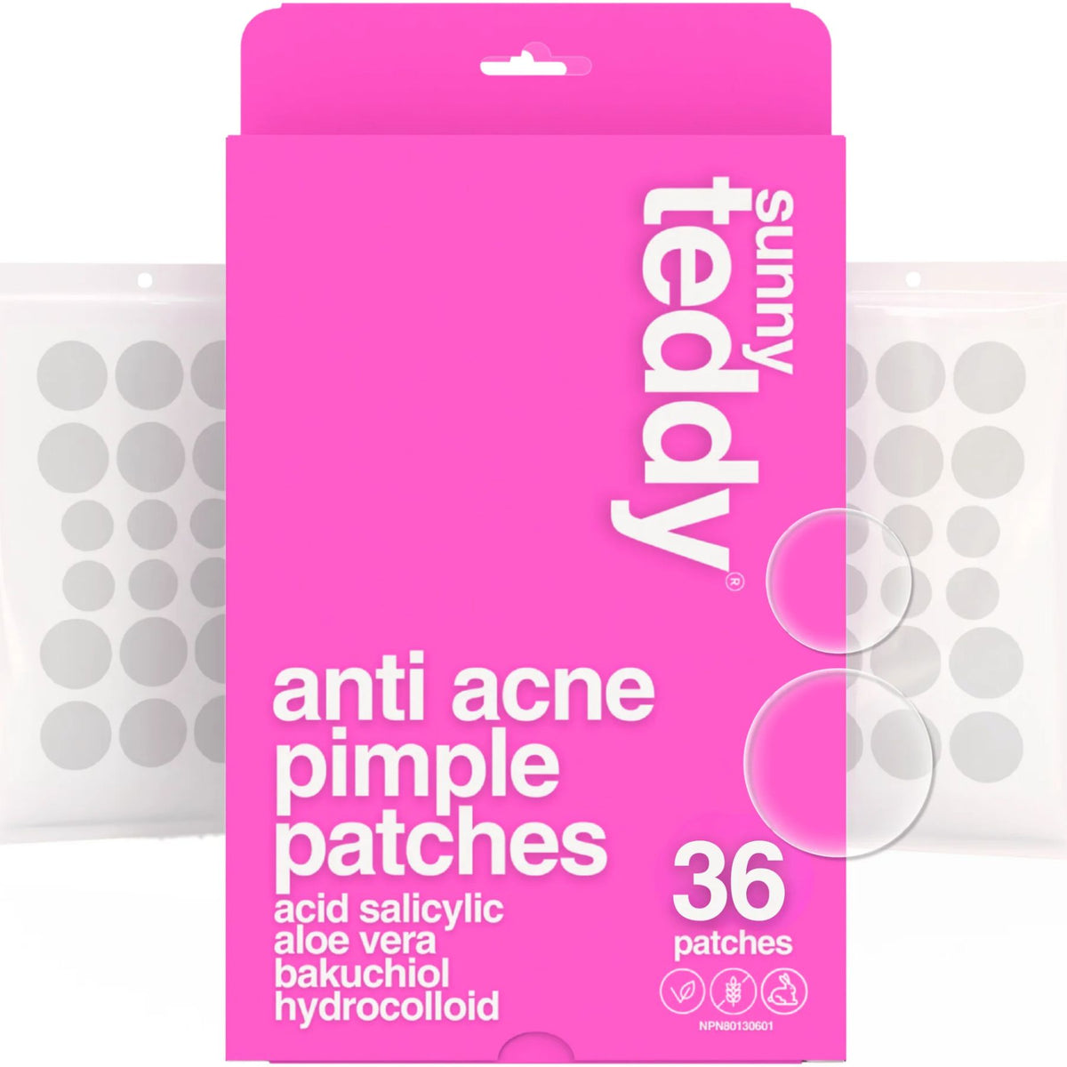 Sunny Teddy Anti Acne Pimple Patches - Clear Circle 36ct